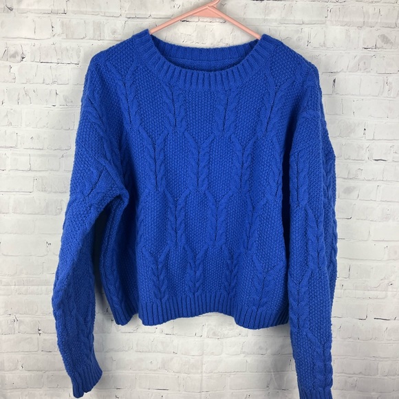 SHEIN prive drop shoulder cable knit sweater NWOT - Picture 6 of 6